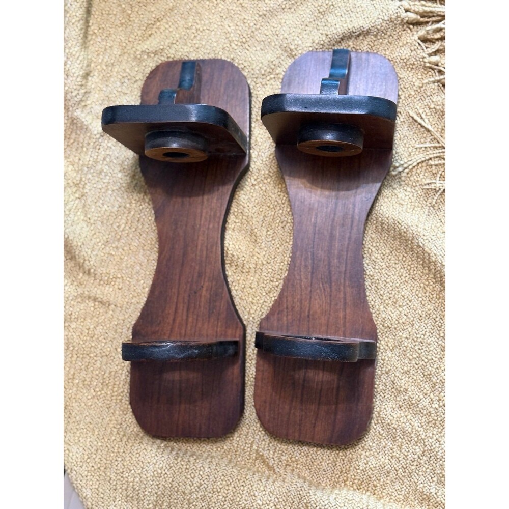 Vintage Solid Wood Sconce Set – Rustic Candle Holders